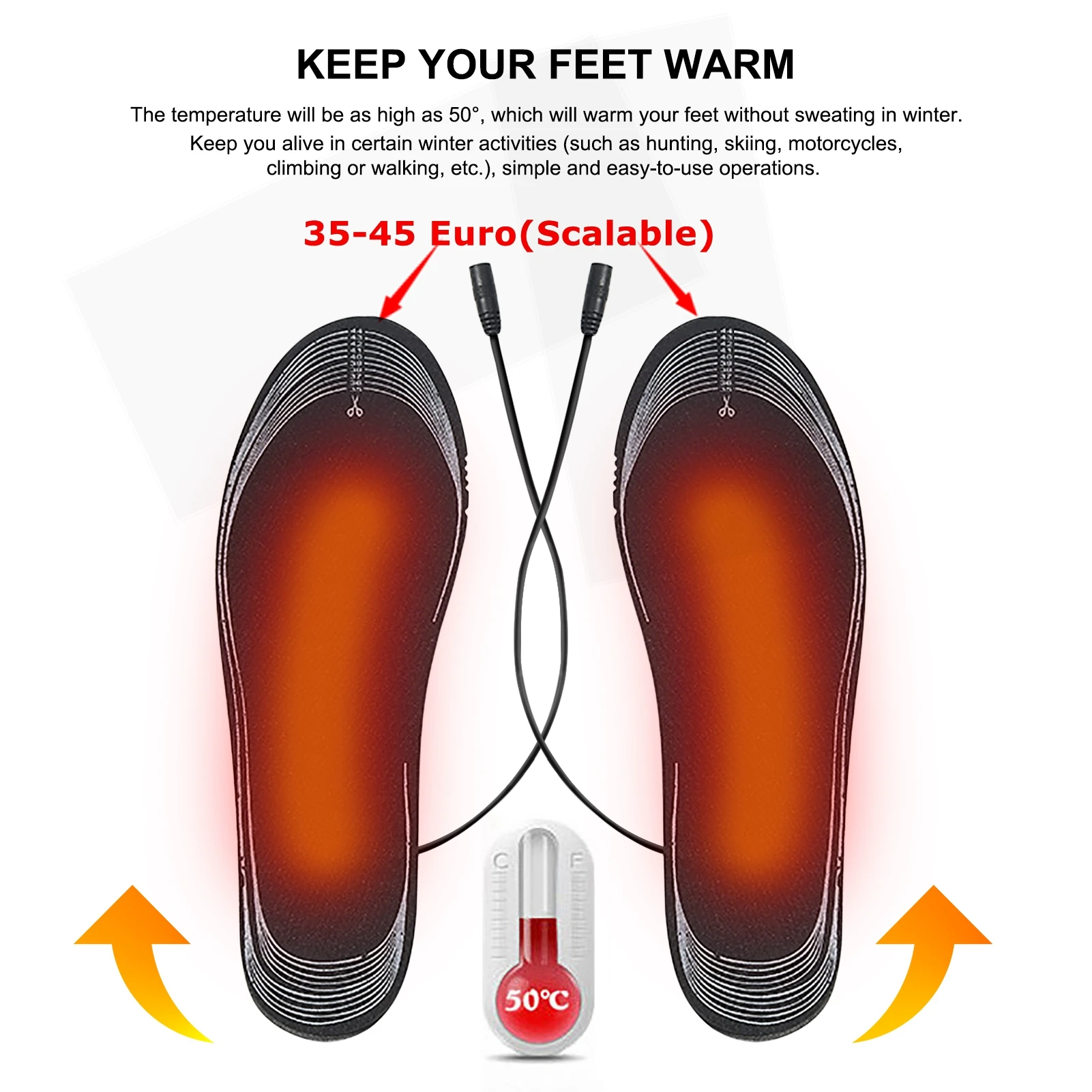 

1 Pair 5V USB Wire Heated Shoe Insoles Unisex Remote Control Winter Electric Foot Warmer Pad Feet Warmer Outdoor Heating Insoles