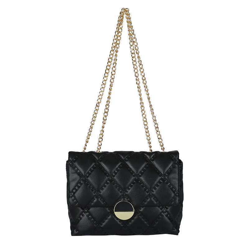 

2022 New High-quality Textured Square Bag Women's Bag Fashion Diamond Chain Messenger Bag Armpit Small Bags