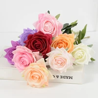 13pcs beautiful silk artificial rose flowers wedding home table decor fake plants diy wreath supplies valentines day presents