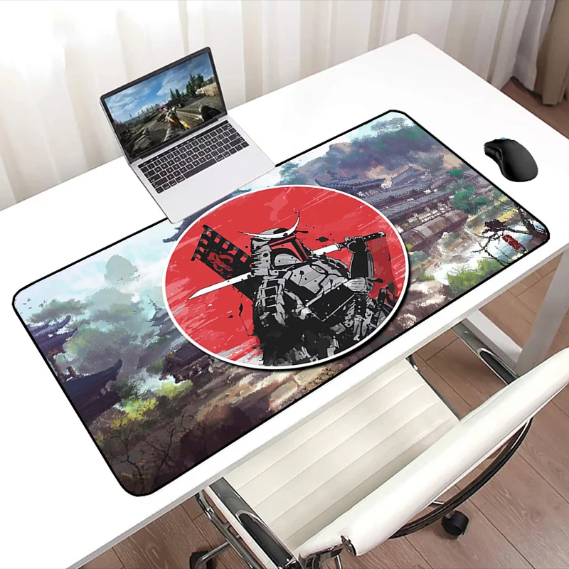 

Japanese Samurai Mouse Pads Non-slip Mat Gaming Laptops Mausepad Deskmat Pc Gamer Computer Accessories Keyboard Pad Mousepad Xxl