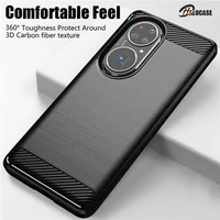 for huawei p50 pro case shockproof bumper carbon fiber soft silicone tpu slim back cover p 50 pro phone case for huawei p50 pro