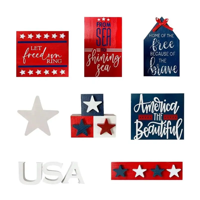 

4th Of July Tray Decorations 4th Of July Memorial Day Patriotic Signs Veteran Memorial Day Tiered Serving Tray Decors For