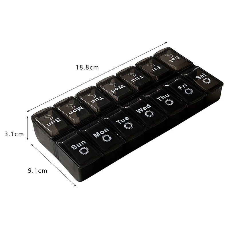 Контейнер-органайзер для хранения таблеток 7 дней 1 шт. 2 цвета | Красота и здоровье