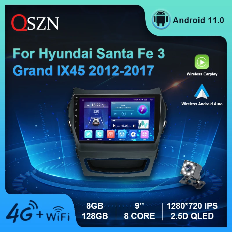 

Android 11 Car Radio For Hyundai Santa Fe 3 Grand IX45 2012-2017 8+128G Stereo Multimedia Player DSP GPS Carplay Auto Head Unit