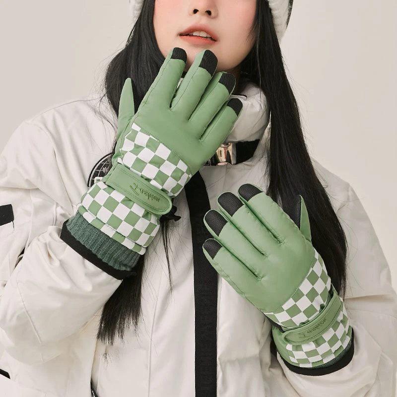 

Женские зимние перчатки для велоспорта на открытом воздухе, водонепроницаемые, Нескользящие, утолщенные, теплые, ветрозащитные перчатки дл...