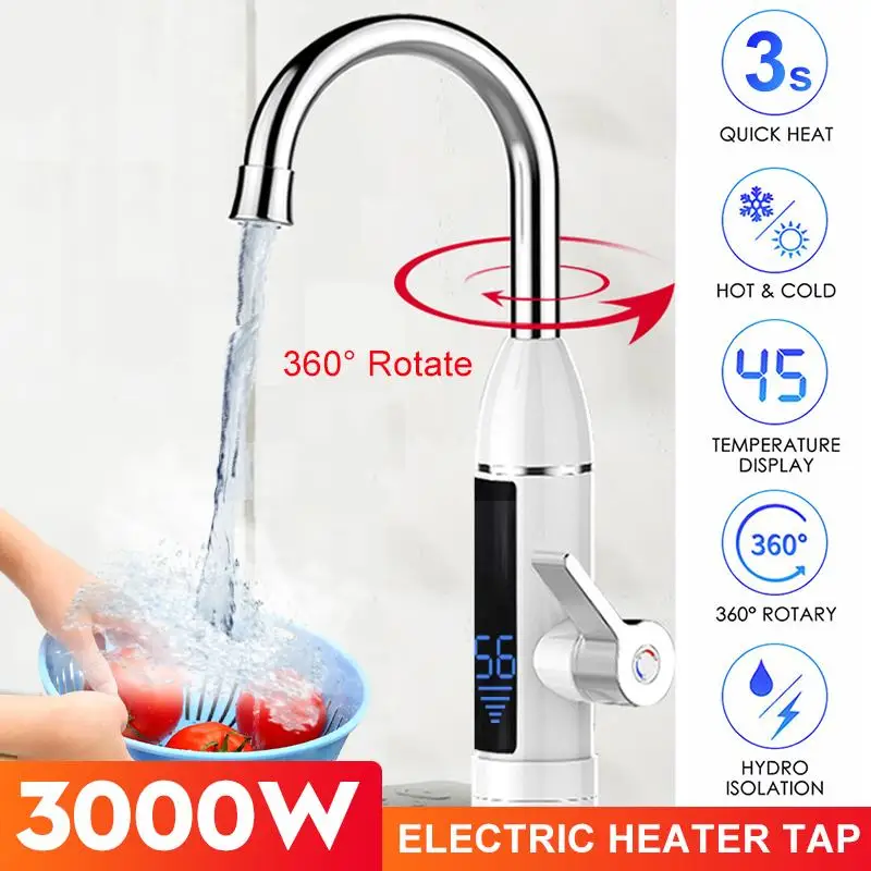 

3000W Electric Water Heater Kitchen faucet Instant Hot Water Faucet Heater 220V Heating Faucet Instantaneous Heaters