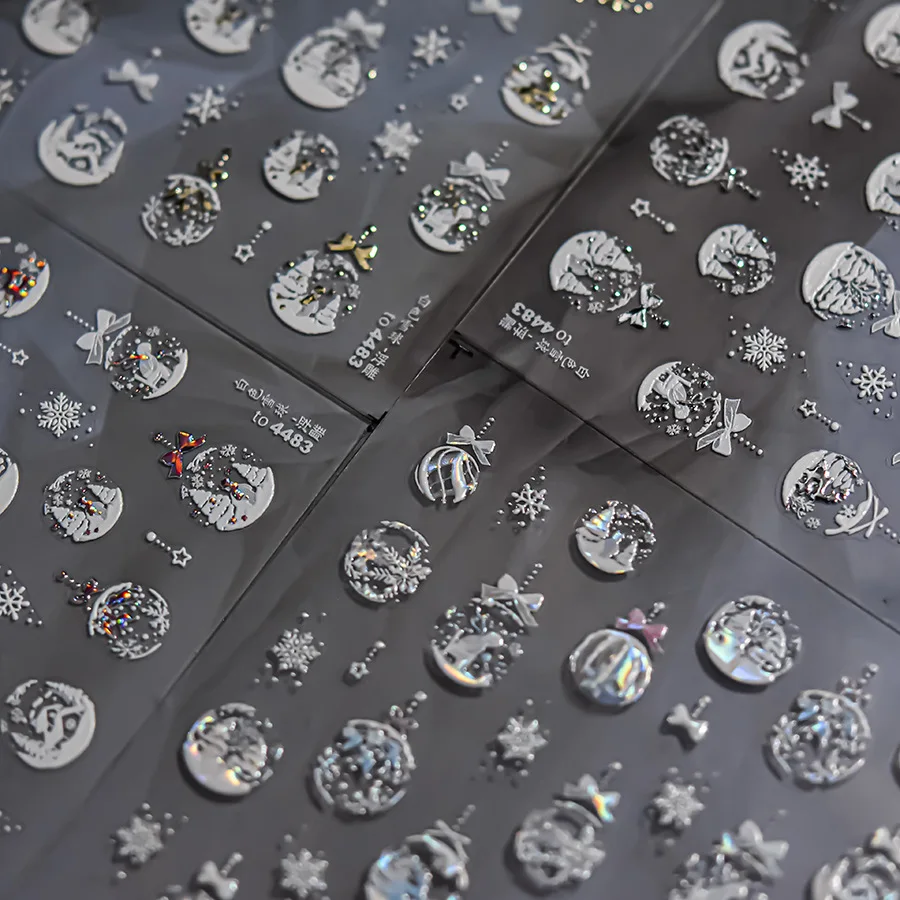 Бронзовые рождественские наклейки для ногтей