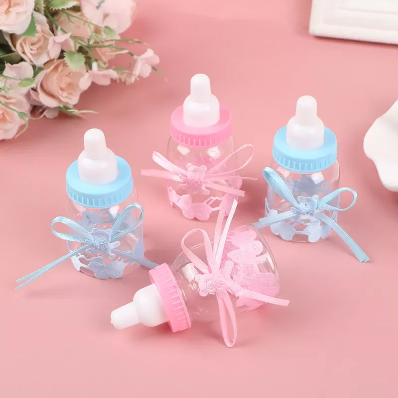 

2PCS Feeder Style Candy Bottle For Baby Shower Favors Fillable Gift Box For Boy Girl Newborn Infant Christening Birthday Party