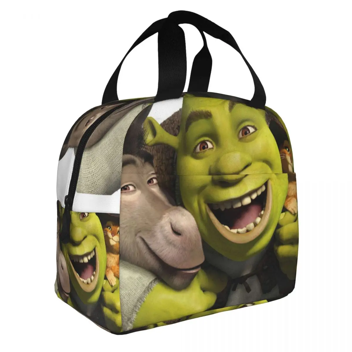 

Shrek The Third Lunch Bento Bags Portable Aluminum Foil thickened Thermal Cloth Lunch Bag for Women Men Boy