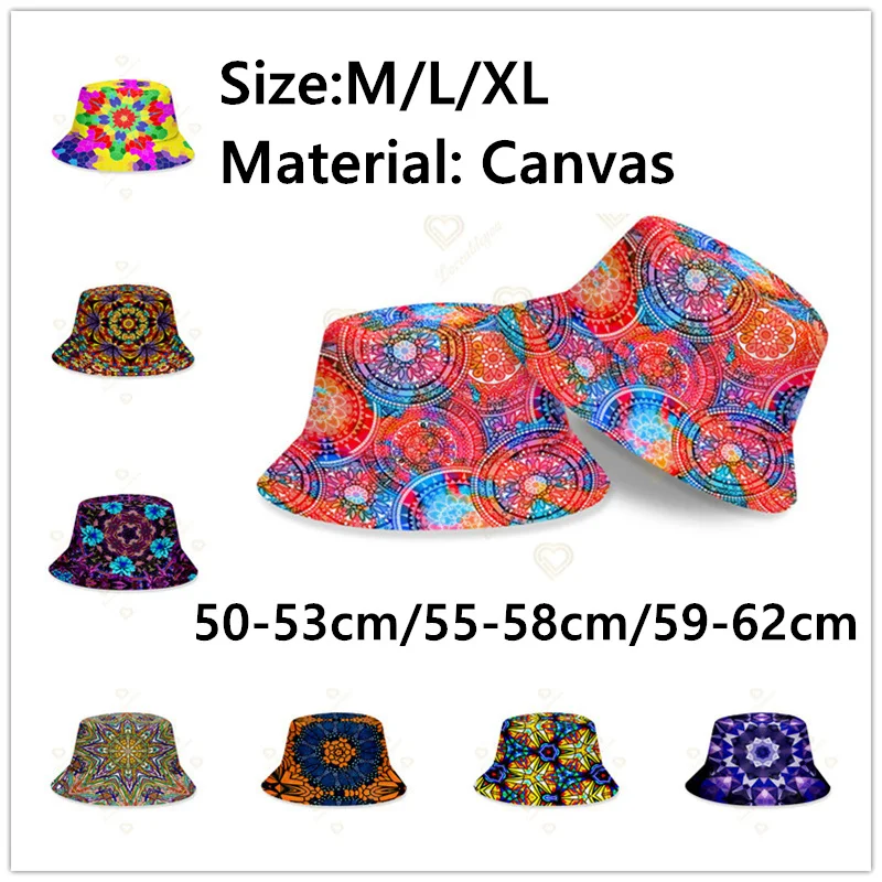 Купи Bucket Hat Unisex Outdoor Foldable Fisherman Hats Kaleidoscope Print Pattern Sunscreen Beach Hats Sombreros Hombres Para El Sol за 599 рублей в магазине AliExpress