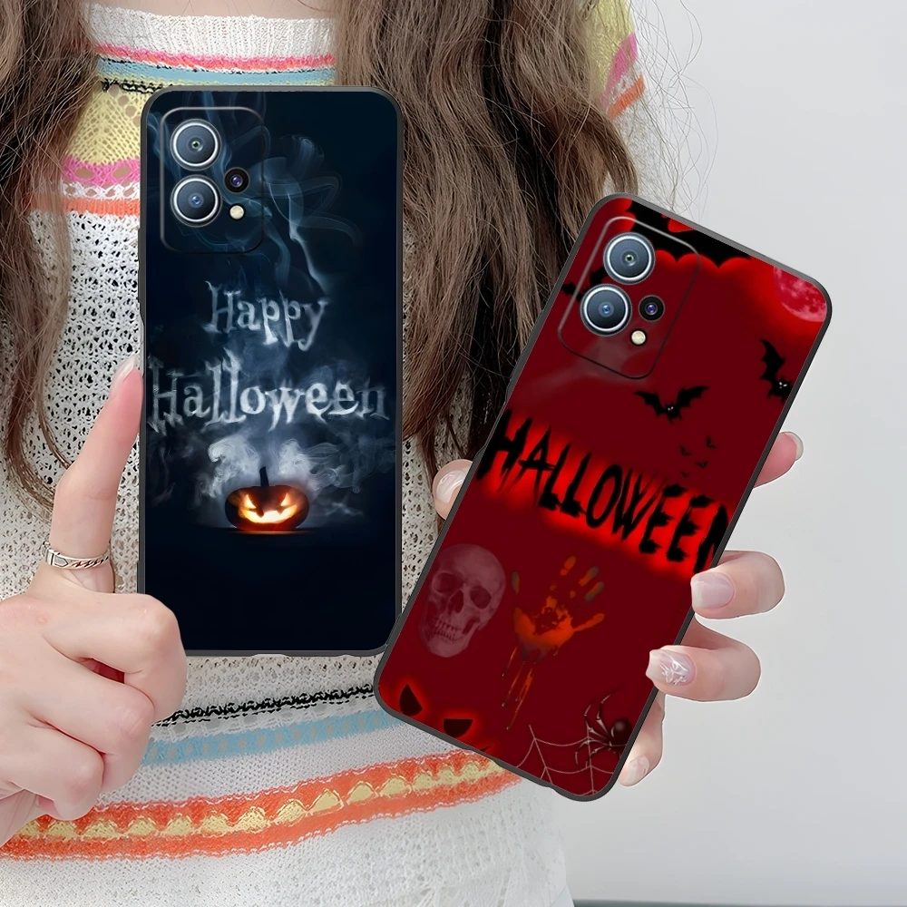 Хэллоуин Тыква Чехол для мобильного телефона Huawei P60 P50 P40 P30 P20 P10 P9 P8 Pro Lite Plus Черный