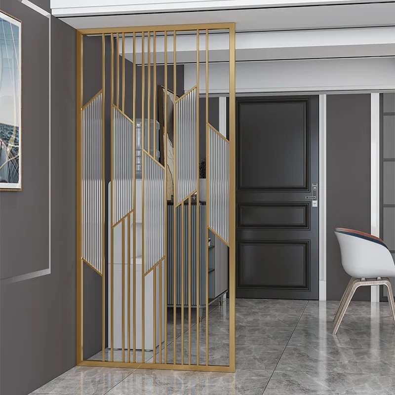 

Stainless steel light luxury Changhong glass net red partition decorative guest restaurant iron metal screen