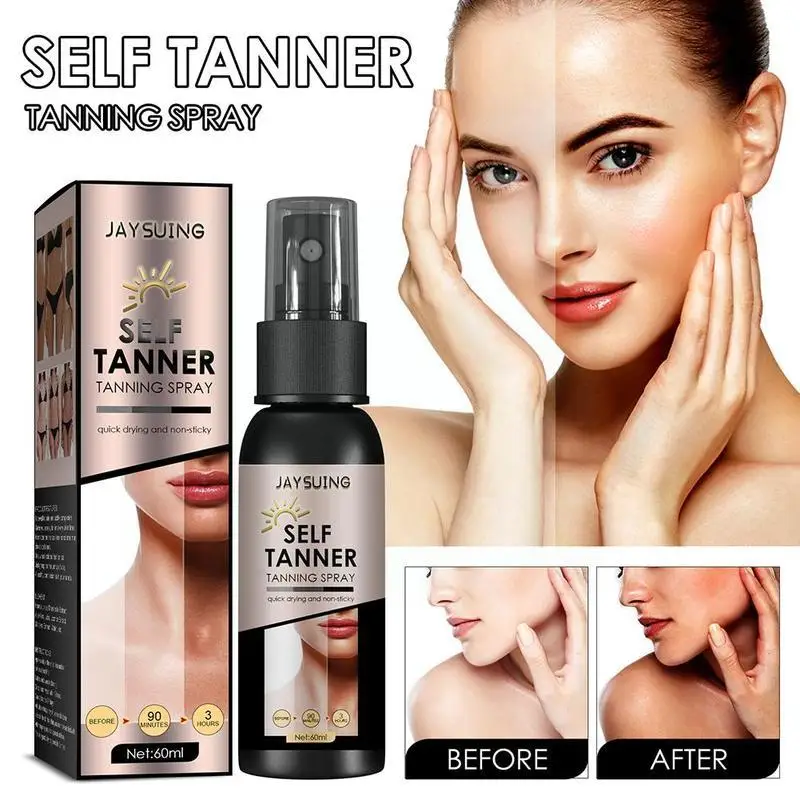 

60ml Tanning Spray For Female Girls Natural Long Lasting Sunless Tanning Self Tanner Body Lotion Skin Care D6U8