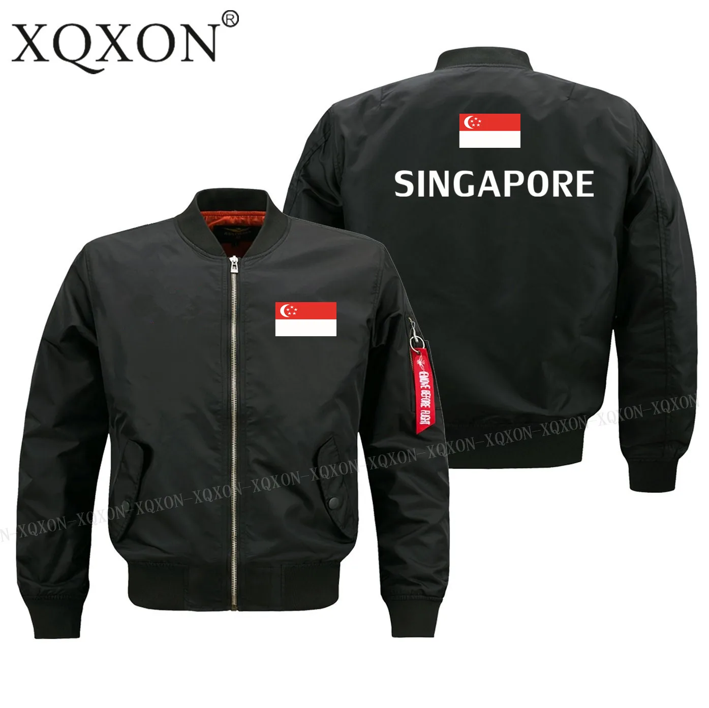 

New-2022New Zipper Fashion Causal Men Jackets Coats Singapore Flag Design Military Pilot Bomber Jacket J198