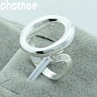 925 sterling silver round o open ring for man women engagement wedding charm fashion party jewelry gift