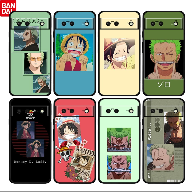 

Anime ONE PIECE Boy Luffy Shockproof Cover for Google Pixel 6 6a 6Pro 5 5a 4 4a XL 5G TPU Black Phone Case Shell Soft Coque Capa