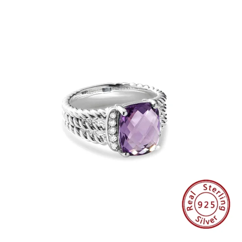 Новинка 2024 Серебро S925 пробы кольцо с драгоценным камнем минималистичный и модный