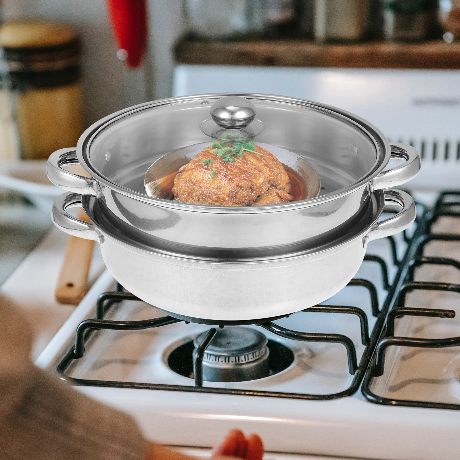 

Cooking Pot Double-layer Steamer Breathable Food Stainless Steel Saucepan Household Steamers Cookware Kitchen Multifunction