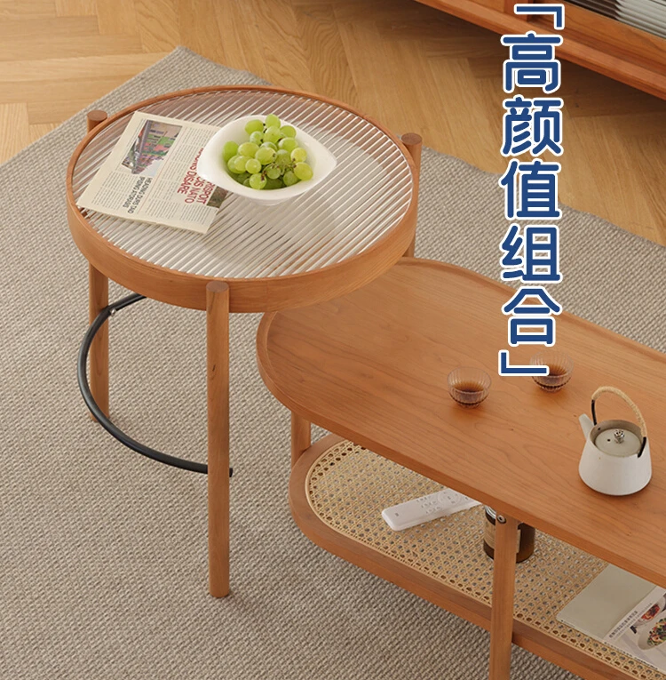 

Кофейный столик из вишневого дерева, комбинированный чайный столик для гостиной, домашний маленький чайный столик из массива дерева, простой и современный.