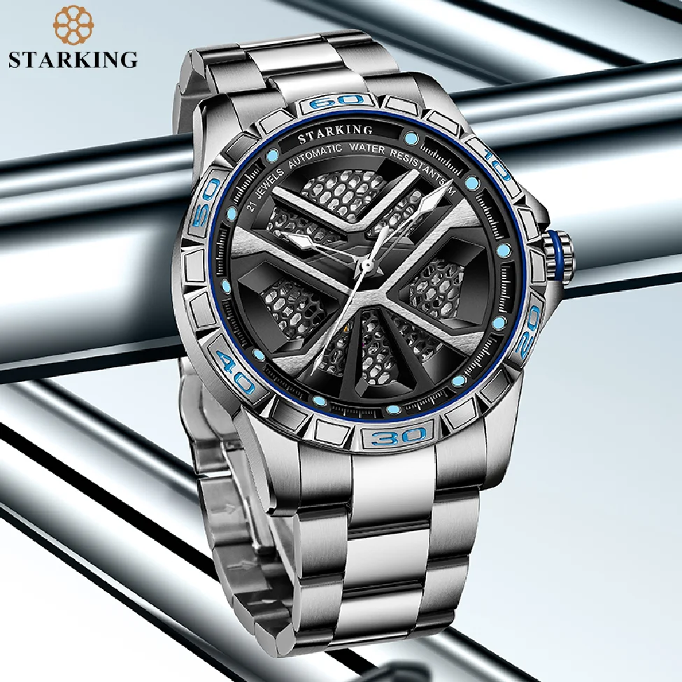 

STARKING Watch For Men Business Mechanical Watches New In Automatic Wristwatch Luminous Clock Skeleton Design Relogio Masculino