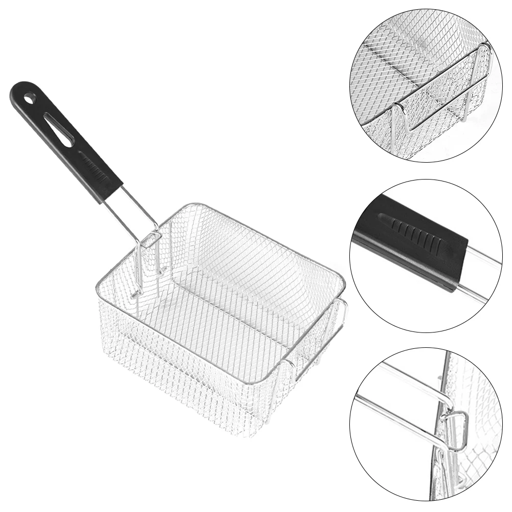

Kitchen Portable Safe Shrimps Deep Handle Stainless Basket Clean Detachable Chips Easy Practical Fryer Steel For Lightweight