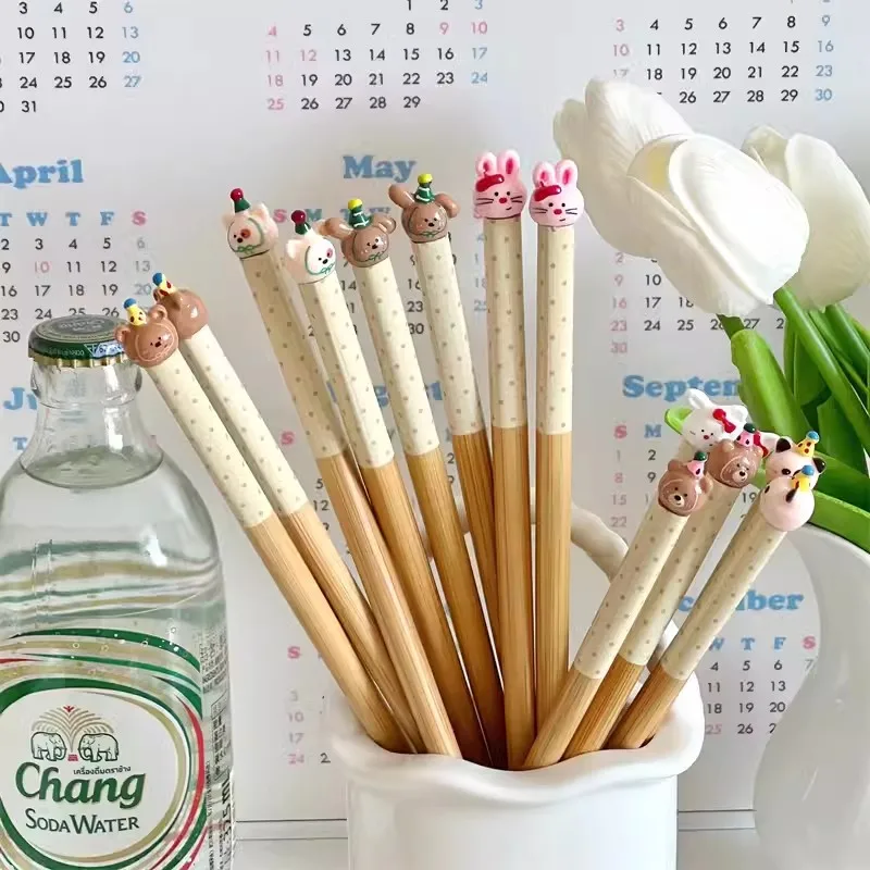 Китайские палочки для еды Kawaii Bear милые деревянные корейские японские фотообои