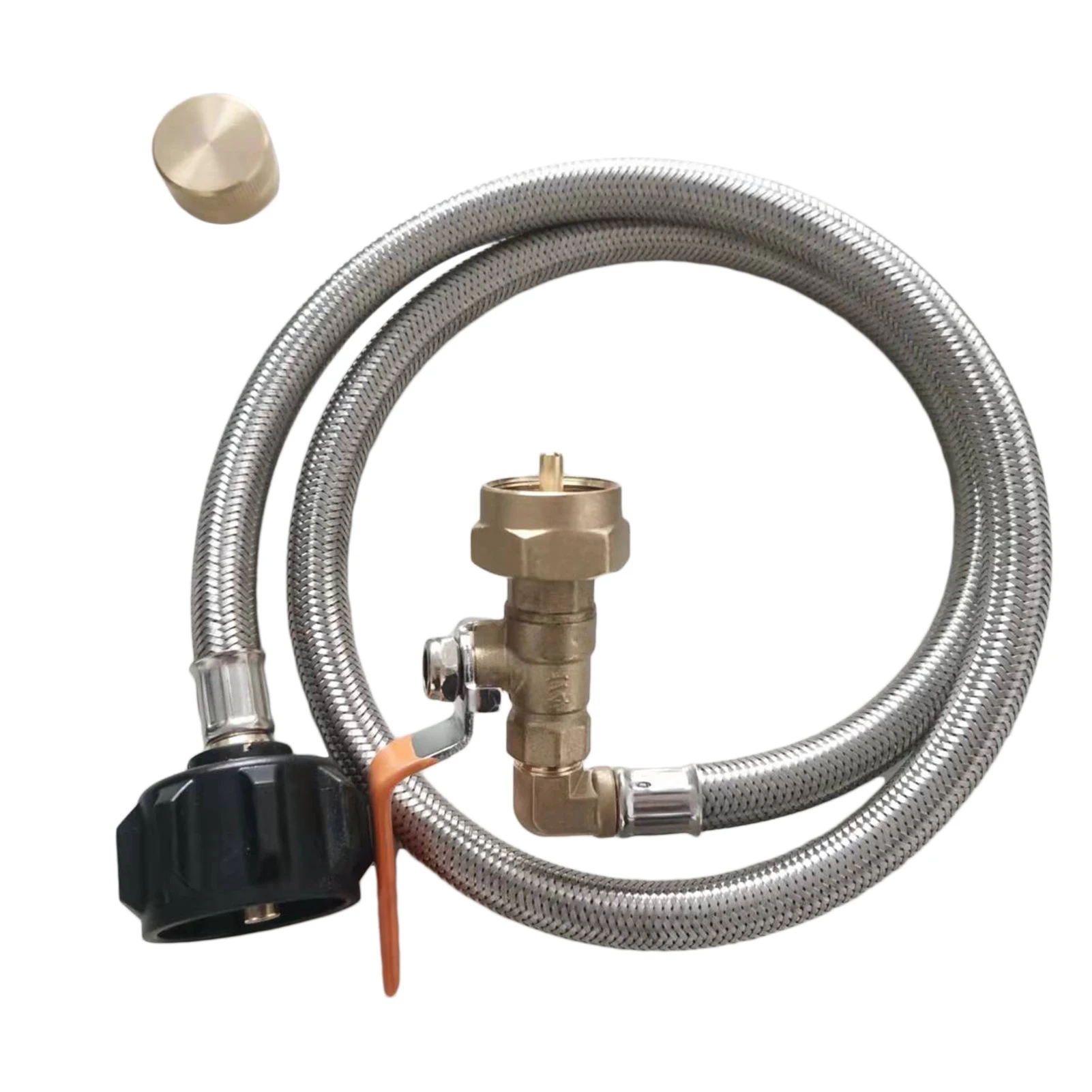 

Propane Tank Hose Stainless Steel Portable Appliance For 1 Lb Propane Tank Cylinder 35.5In Camping Propane Tank Bottle Hose With
