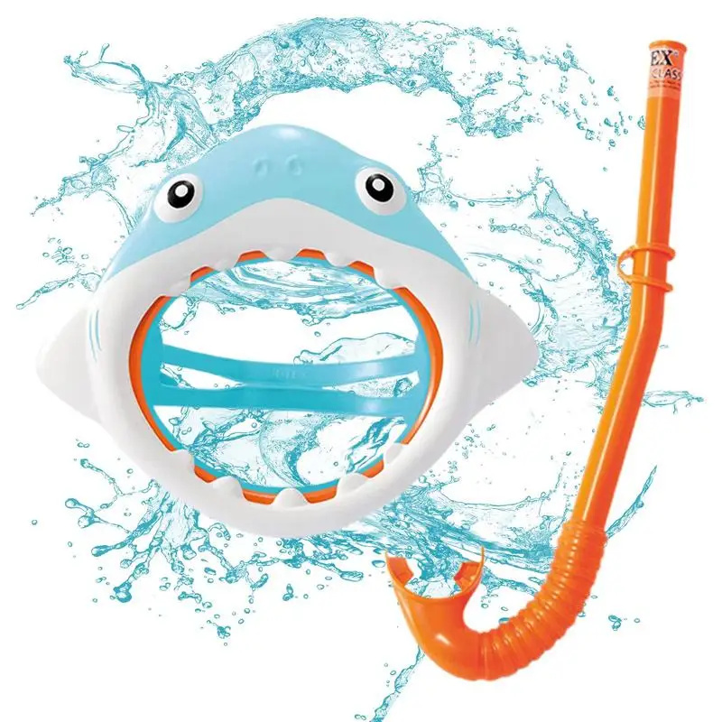 

Full Face Diving Masque Swimming Equipment Shark Design Underwater Breathing Anti Fog Waterproof Self Contained Masque Children