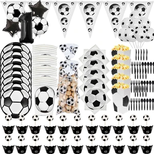 Imported Football Theme Disposable Tableware Set  Sport Boy Birthday Party Baby Shower Cake Decor Supplies So