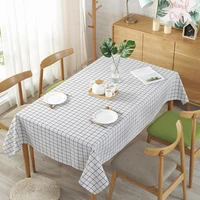 blackwhite plaid table cloth rectangular dinning table decoration polyester cotton table cover for living room tablecloths