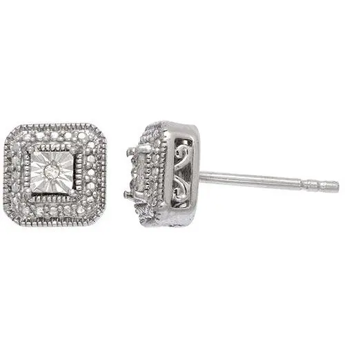 

-Accent Sterling Silver Stud Earrings