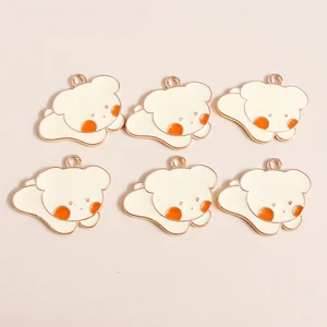10pcs Lovey Enamel Animal Dog Charms Pendants for Making DIY Necklaces Drop Earrings Handmade Bracelets Crafts Jewelry Findings