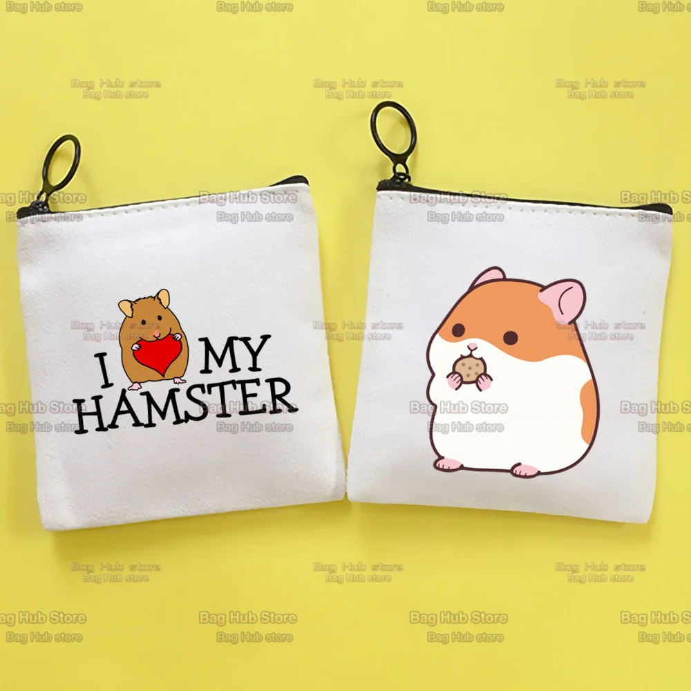 I Love My Hamster Best Hamster Mom Ever Original Mini Coin Purse Small Bag Cute Niche Canvas Coin Purse