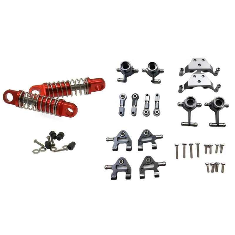 

1 комплект, амортизатор из сплава, масляный наполненный тип, красный и 1 комплект, набор металлических амортизаторов для руля, поворотных рыч...