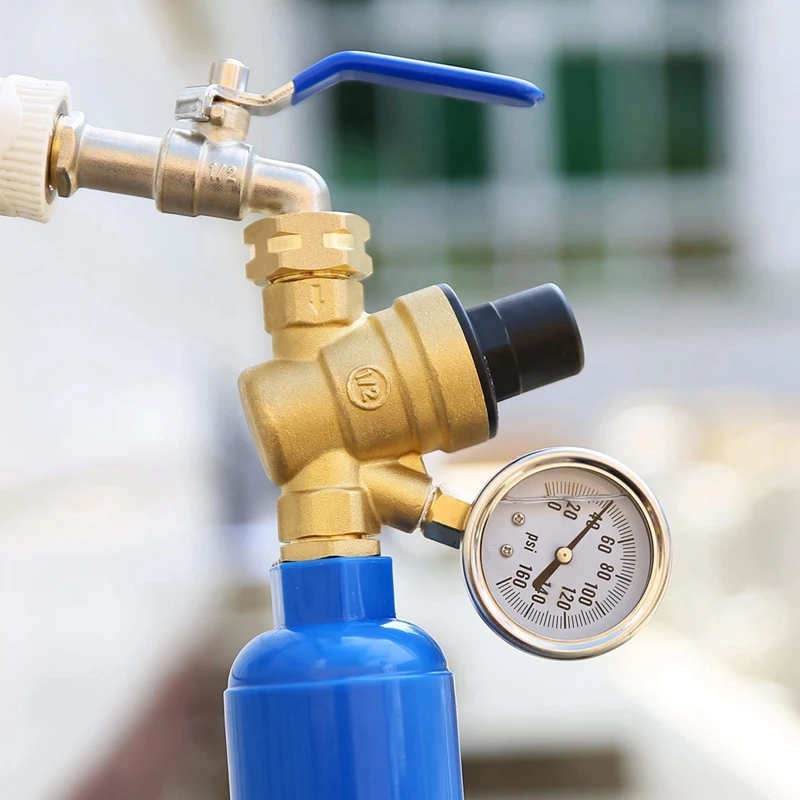 1 шт. регулируемый клапан регулятора давления воды RV редуктор с манометром и
