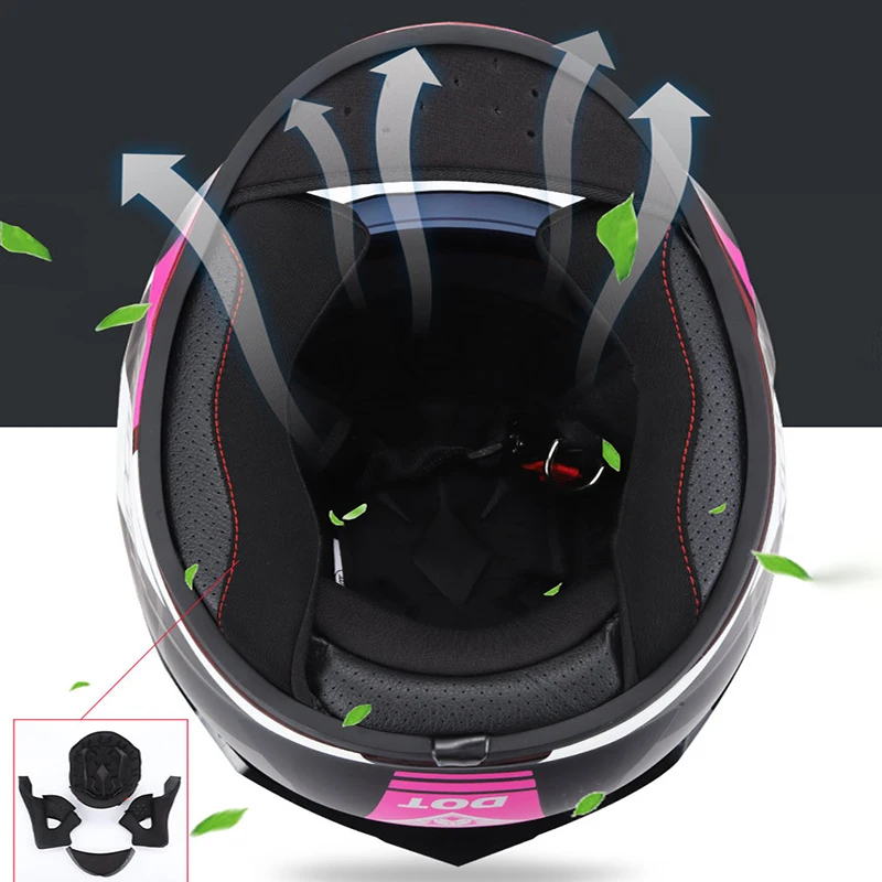 Motorcycle Helmet Men's Electric Car Carbon Fiber Full Helmets Women's Double Lens Anti-fog MOTO Equipment DOT Approve enlarge
