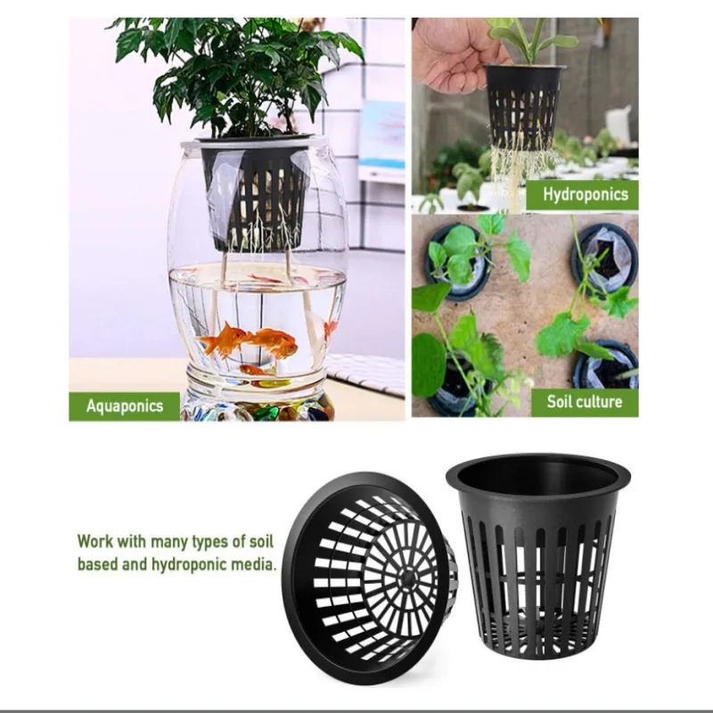 

25PCS Hydroponic Colonization Mesh Pot Net Cup Basket Hydroponic Aeroponic Planting Grow Clone Nursery Plant Soilless Greenhouse