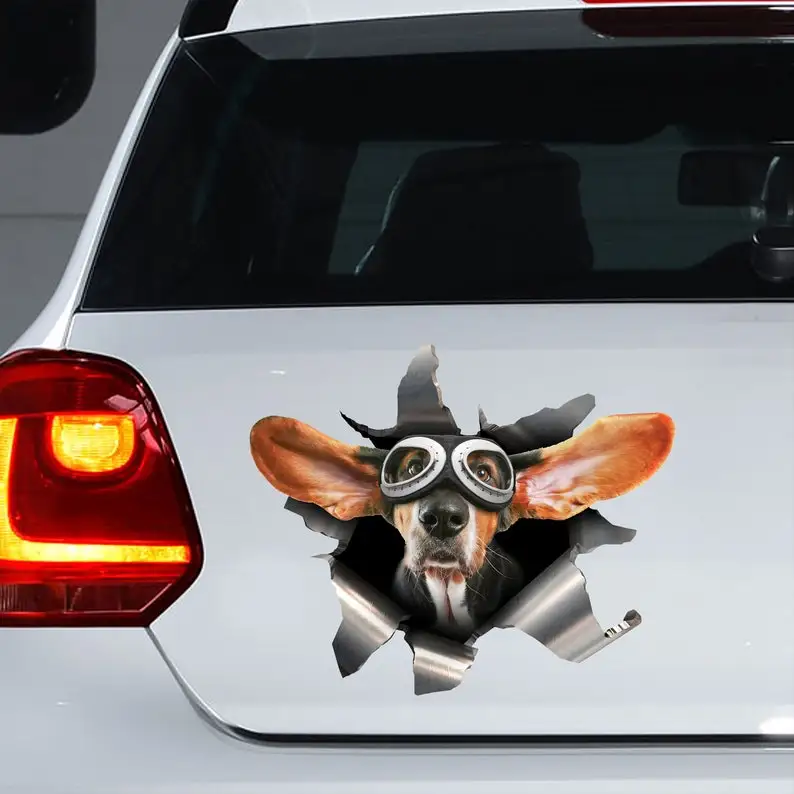 

Basset Hound car sticker, Basset Hound decal, Basset Hound magnet