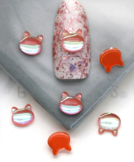 

100 флюоресцентная голова маленького медведя, 15 волшебных цветов, прозрачные 3D украшения для маникюра и ногтевого дизайна, подвески, ювелирн...