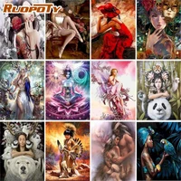 ruopoty oil paint by numbers kits lotus buddha painting by numbers on canvas frameless 60x75cm diy religion home decor