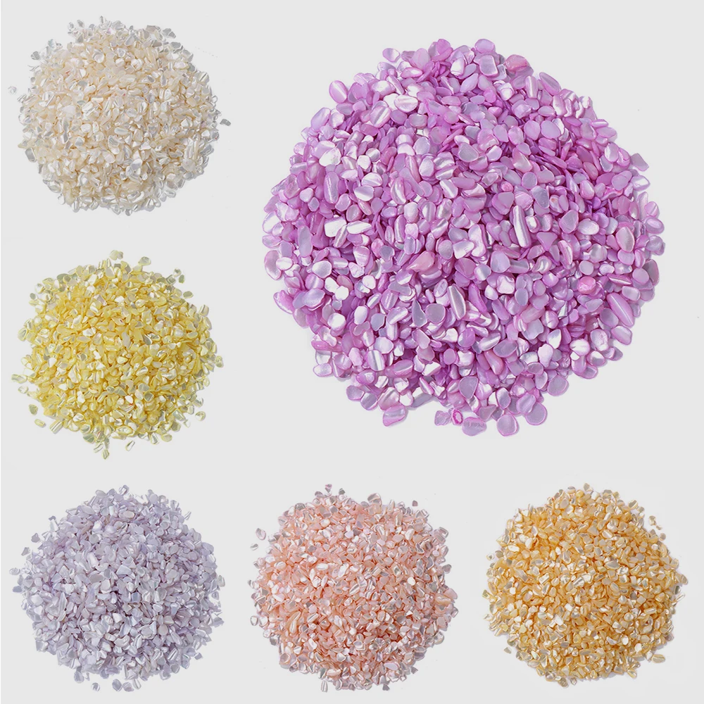 

Dyed Gravel Shell Irregular Small Tiny Aurora Shell for Nail Accessori Decor Or Making Home Decoration Crafts Wholesale 3-5mm