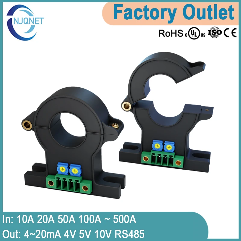Датчик струму з ефектом Холла QNDBK1-21 AC DC 30A 50A 100A 200A / 4~20mA 10V 5V передавач розділеним