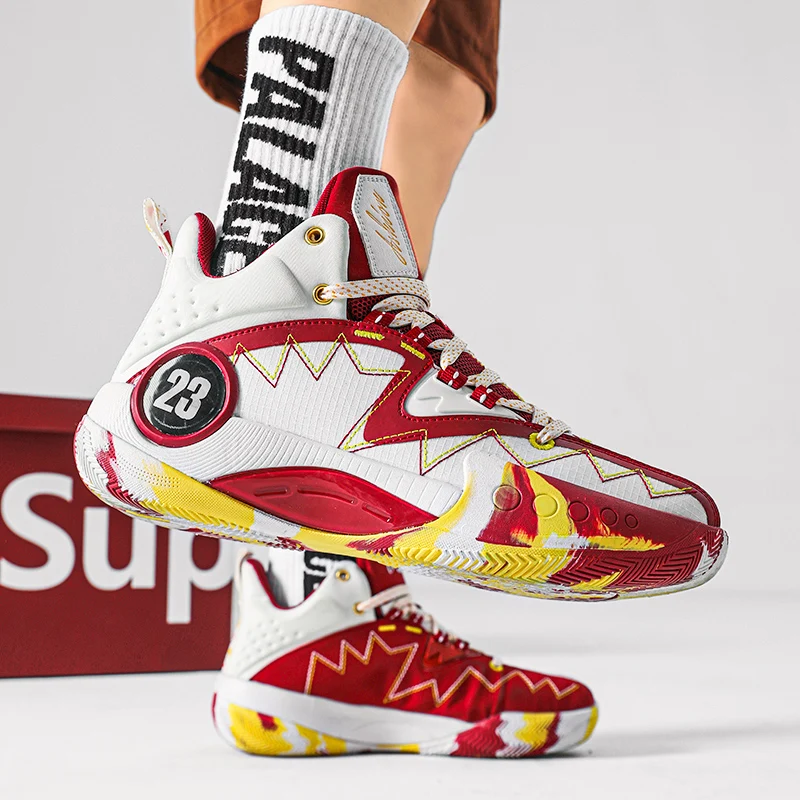 Leather Brand Basketball Shoes Men Kids Basket Boots Hip-hop Basketball Sneakers Men Actual Basket Training Shoes Male Footwear