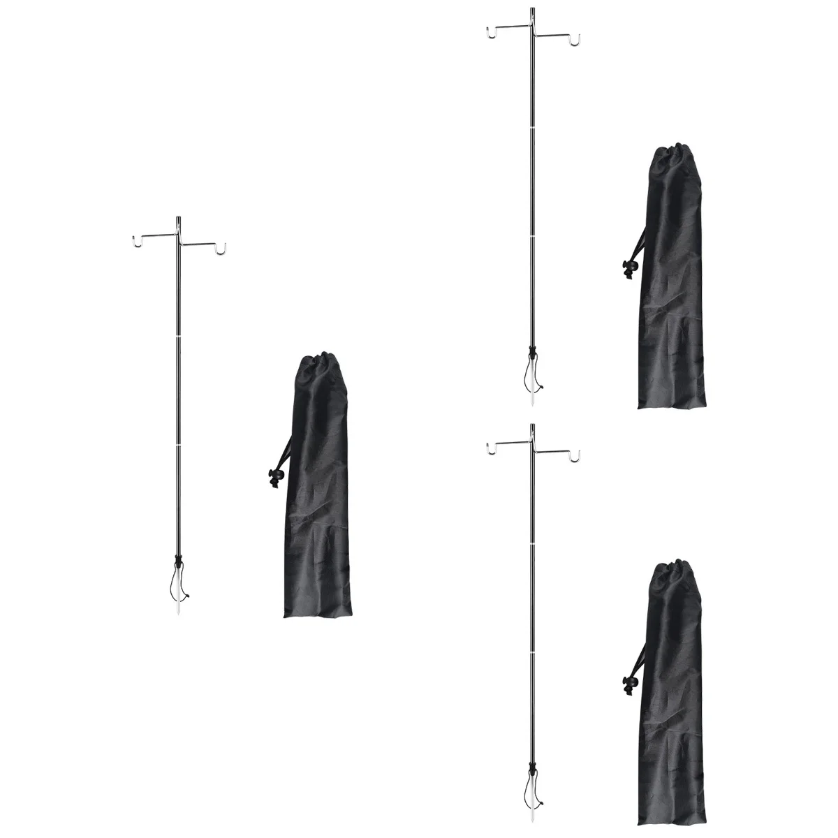 

3 Sets Camping Lamp Pole Lamp Stand Table Ground Dual Use Lantern Hanger for Camping