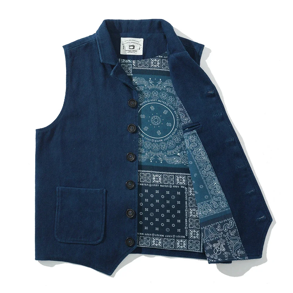 Мужской винтажный жилет с отложным воротником