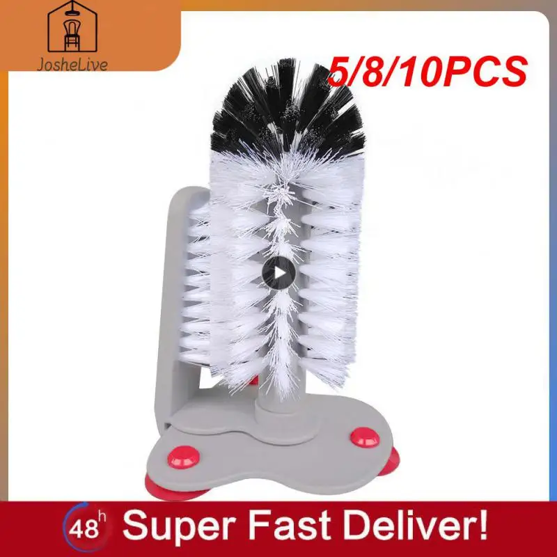 

5/8/10PCS Durable Lazy Bottles Brush Cleaner Gadgets Glass Cleaner Thermos Washing Brush Cleaning Brush Suction Wall Functional