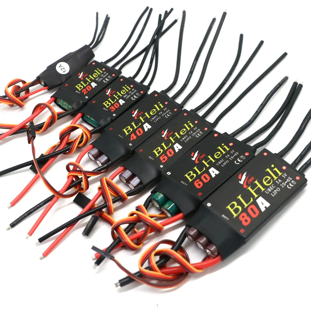 

BLHeli Brushless ESC 12A 20A 30A 40A 50A 60A 80A with UBEC for Quadcopter Aircraft Model Fixed Wing Multi-axis DIY FPV RC Drone