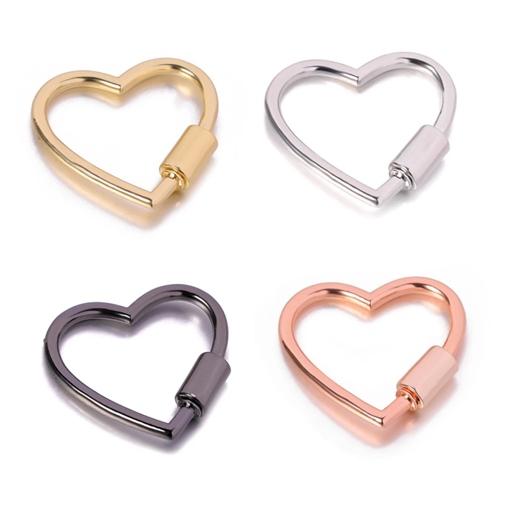 

5Pcs/Set Heart Shaped Opening Buckle Metal Spring Clasps Dog Chain Clip Hook Handbag Belt Connection Buckles DIY Accessories