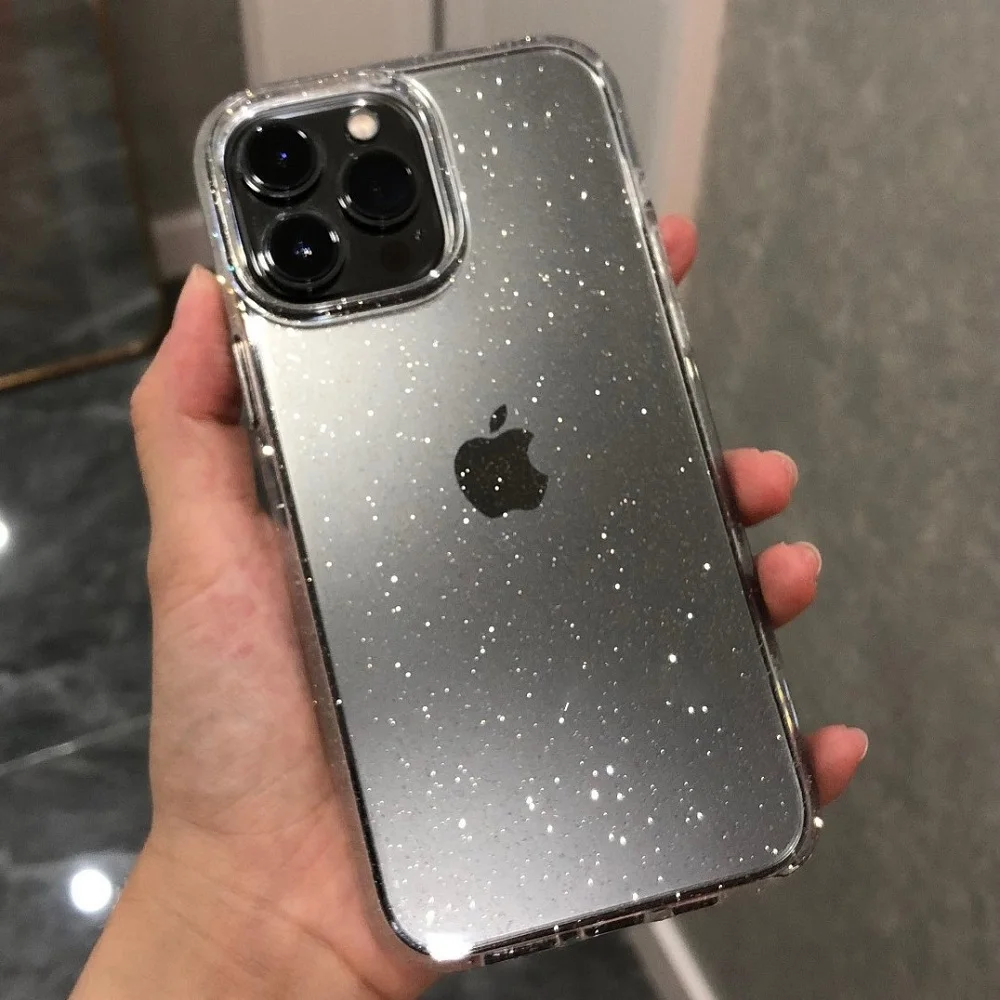 

Роскошный блестящий прозрачный чехол для IPhone 14 13 11 12 Pro Max X XR XS Max 7 8 Plus SE 2022, прозрачный мягкий тонкий чехол из ТПУ