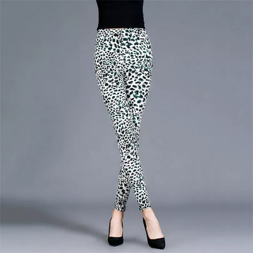 Printed Leggings Leopard Pattern Women Push Up Workout Femme High Waist Elastic Sportswear Fitness New Knitted Gym Pants